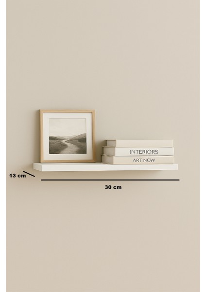 Minimal Beyaz Mdf Duvar Rafı – 30×13 Cm-1 Adet