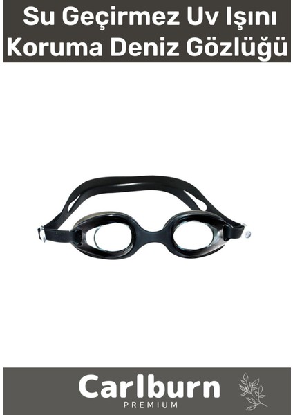 Çocuk Deniz Gözlüğü, Su Geçirmez, Uv Koruma, Ayarlanabilir, Silikon, Antifog, Siyah