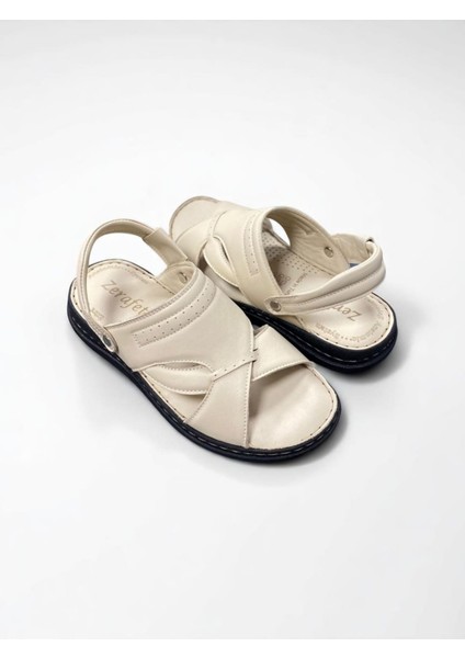 Içi Dışı Hakiki Deri Ortopedik Hac Umre Sandalet Terlik