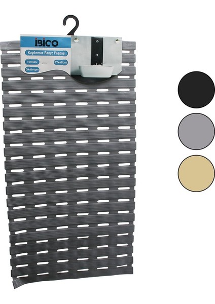 Dikdörtgen-Eko Pvc Vantuz-Renkli Kaydırmaz Banyo - Küvet PASPAS37X68CM (5064)