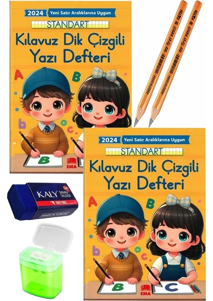 Kılavuz Dik Çizgili Güzel Yazı Defteri Orta Boy Fatih Jumbo Kurşun Kalem Sınav Silgisi Kalemtraş Yeni Müfredat Yazı
