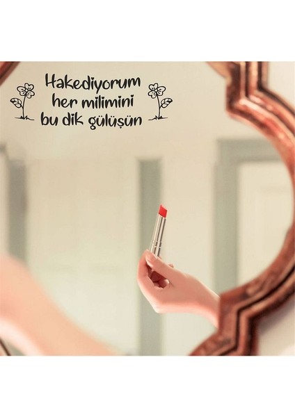 Hakediyorum Her Milimini Dekoratif Duvar Ayna Cam Dekor Yazı Sticker 30X10 cm fiyatları