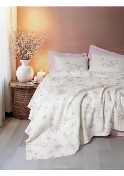 Estiva Çift Kişilik Pike Takımı Petal Pembe