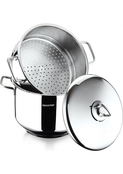 Çelik Kuskus Tencere 20X14 cm Çelik Kapaklı-Çelik Kulplu fiyatları