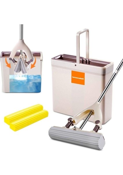 Yüksek Kaliteli Pva Sünger Paspas Seti, 2 Yedekli, Kelebek ve Tablet Mopli