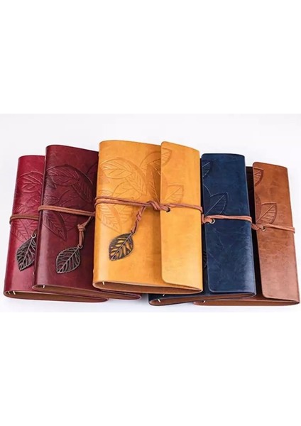Yaprak Kabartmalı Deri Hatıra Defteri