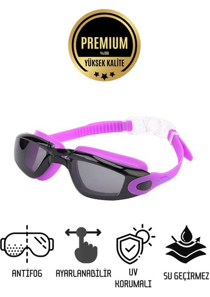 Su Geçirmez, Silikon Yüzücü Gözlüğü, Unisex, Standart Beden, Net Görüşlü, Konforlu