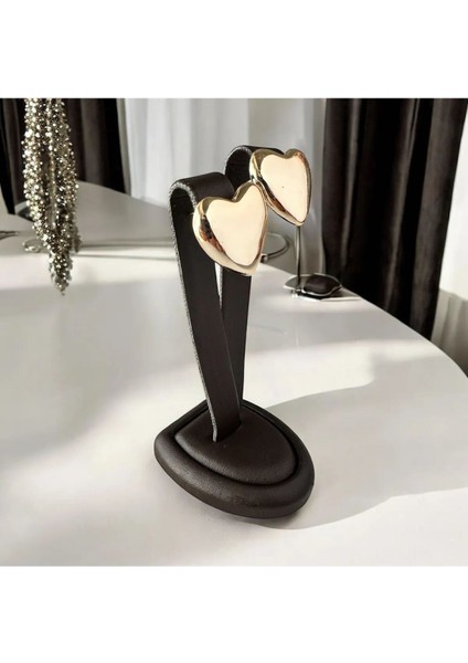 Altın Renk Kalp Küpe