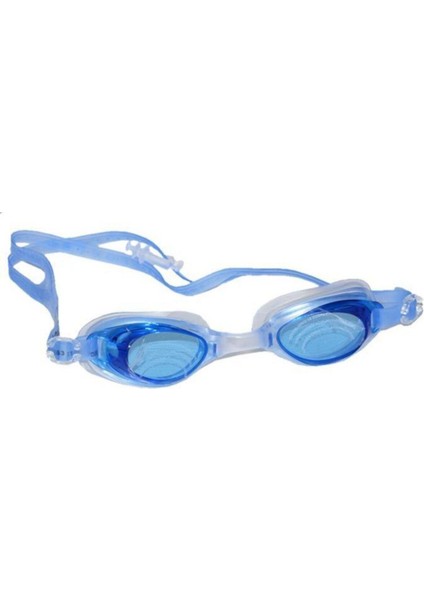 Mavi Yüzücü Gözlüğü, Silikon Şeffaf Taşıma Çantası ve Kulaklık