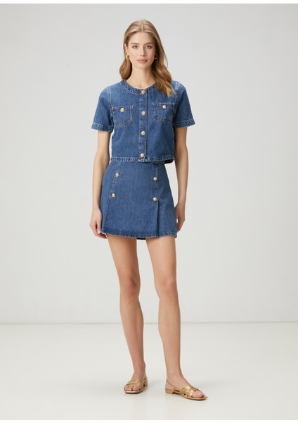 Mavi Mini Denim Etek