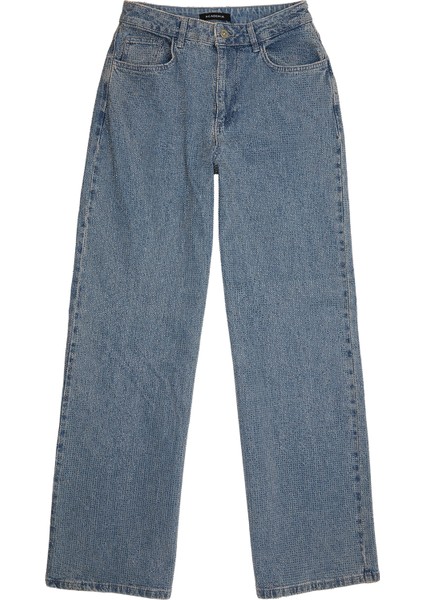 Mavi Taşlı Jean Pantolon