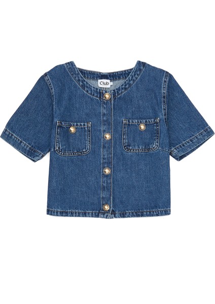 Mavi Kısa Kol Denim Ceket