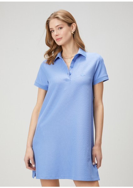 Siyah Polo Yaka Mini Elbise