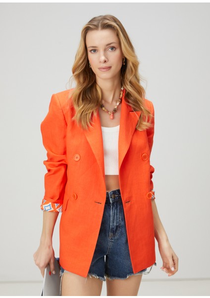 Mercan Keten Blazer