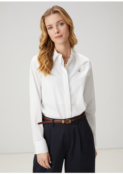 Beyaz Basic Poplin Gömlek