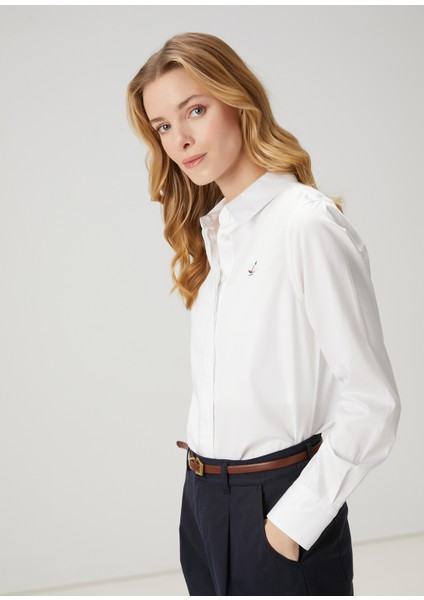 Beyaz Basic Poplin Gömlek