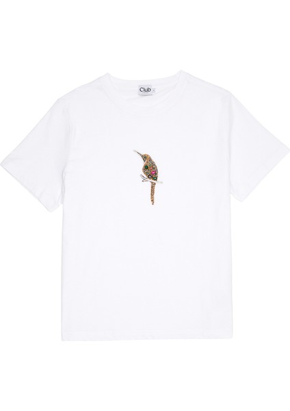 Beyaz Işleme Detaylı T-Shirt