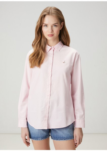 Açık Pembe Oxford Gömlek