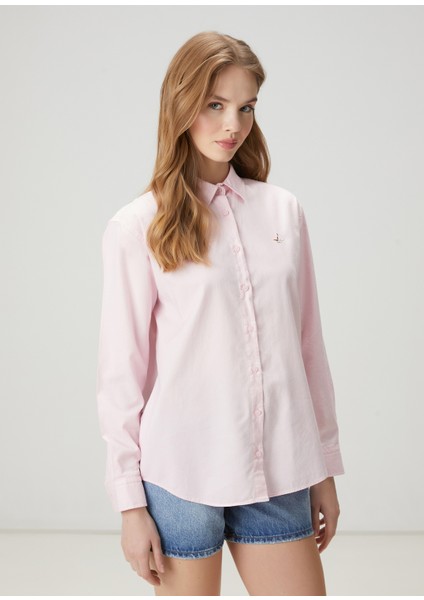 Açık Pembe Oxford Gömlek