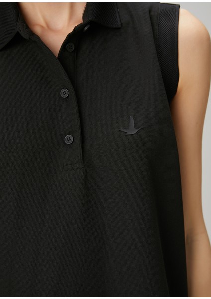Siyah Mini Polo Elbise