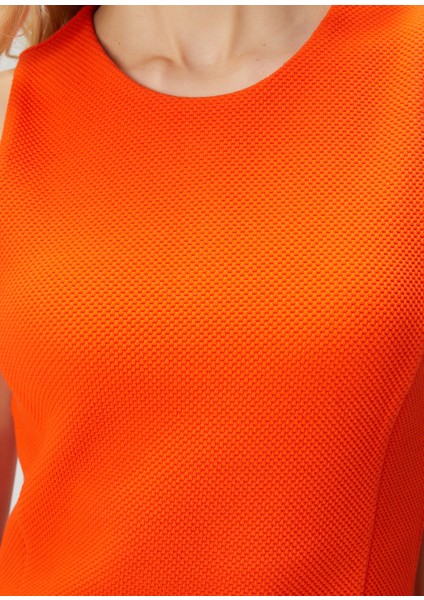 Slim Fit Mercan Mini Jersey Elbise