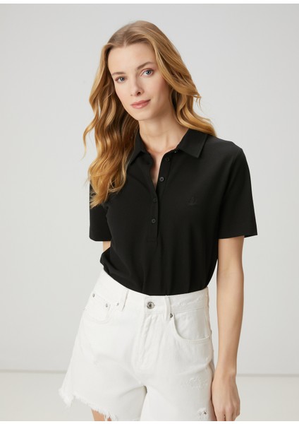 Siyah Pike Polo T-Shirt
