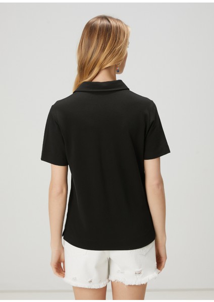 Siyah Pike Polo T-Shirt