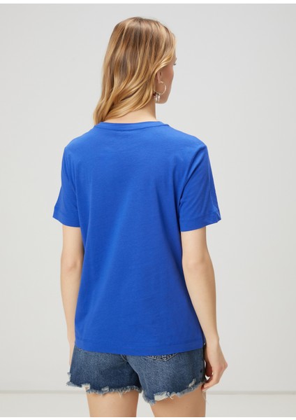 Kobalt Logo Detaylı Basic T-Shirt
