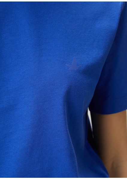 Kobalt Logo Detaylı Basic T-Shirt