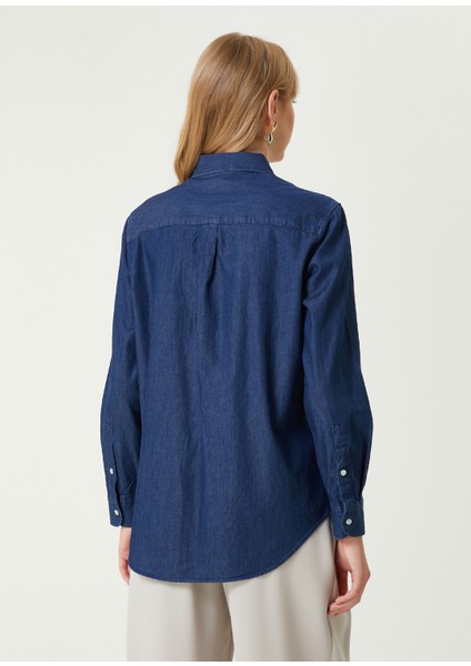 Koyu Mavi Denim Gömlek