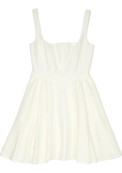 Kırık Beyaz Mini Elbise