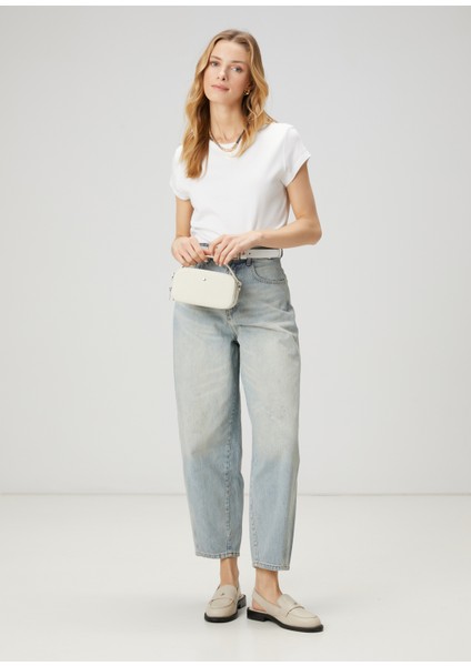Kırık Beyaz Basic T-Shirt modelleri