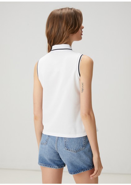 Kırık Beyaz Polo Yaka T-Shirt indirimleri
