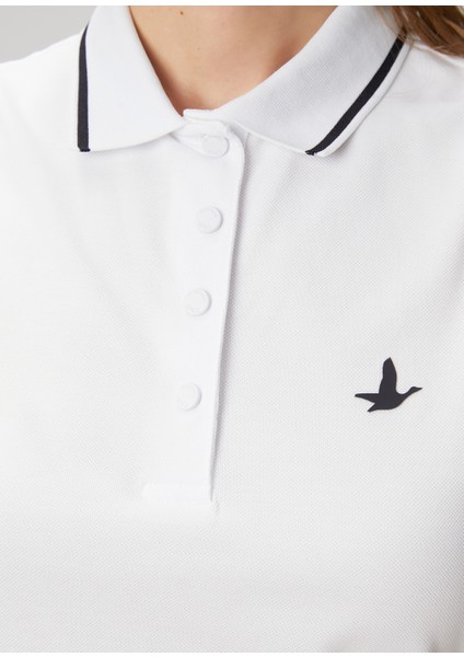 Kırık Beyaz Polo Yaka T-Shirt
