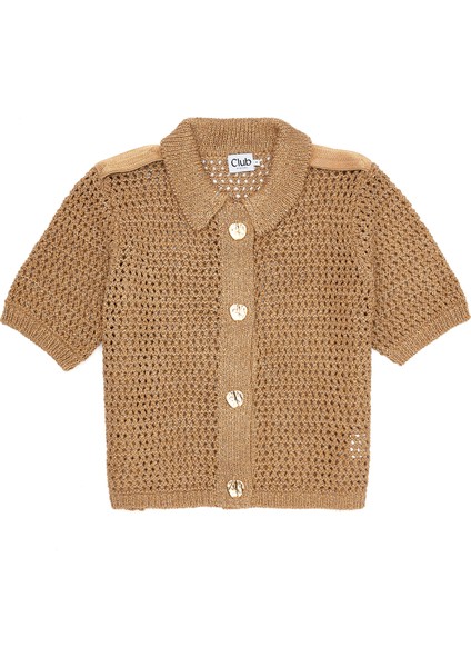 Gold Ajurlu Polo Hırka