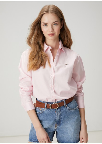 Açık Pembe Oxford Gömlek