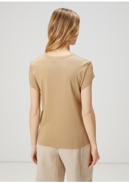 Bej Basic T-Shirt