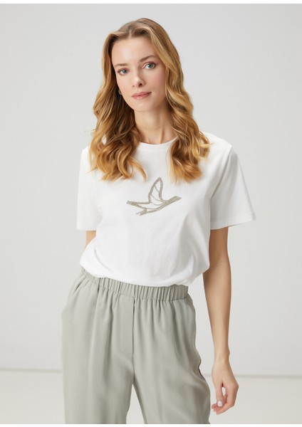 Taşlı Logolu T-Shirt