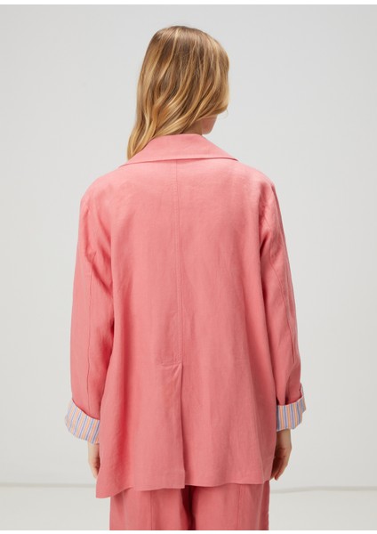 Pembe Keten Ceket