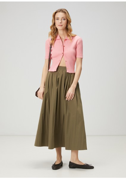 Pembe Ribli Polo Hırka