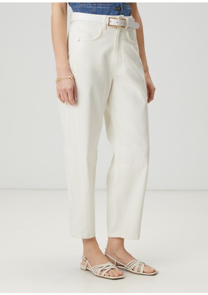 Ekru Slouchy Jean Pantolon
