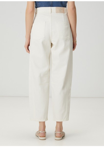 Ekru Slouchy Jean Pantolon
