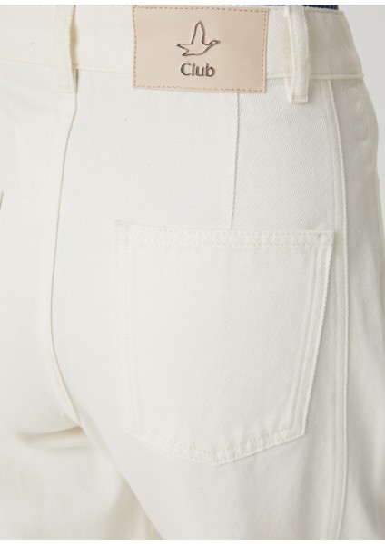 Ekru Slouchy Jean Pantolon