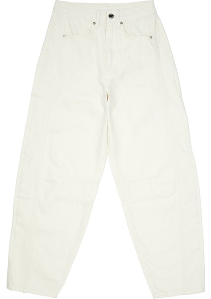 Ekru Slouchy Jean Pantolon