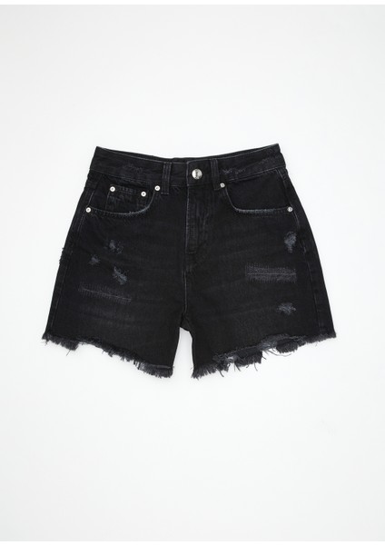Siyah Denim Şort