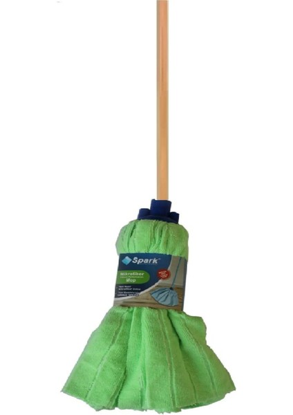 Yeşil Havlu Paspas Mop Takımı, Ucu ve Ahşap Saplı, Temizlik Kolaylığı Için Ideal