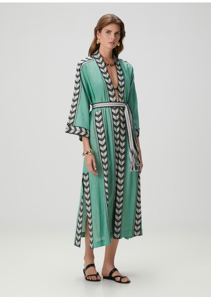 Yeşil Desenli Kaftan