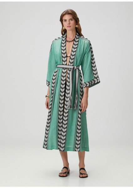 Yeşil Desenli Kaftan