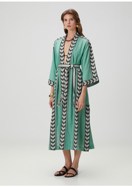 Yeşil Desenli Kaftan
