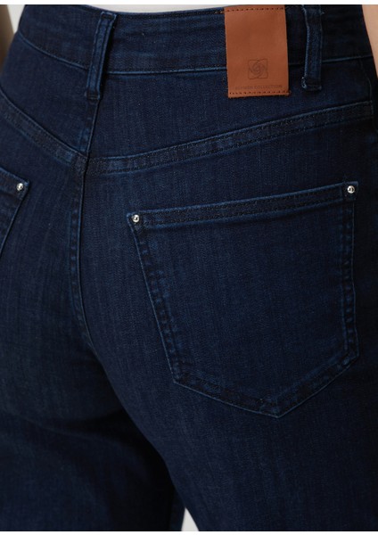 Indigo Düz Kesim Jean Pantolon